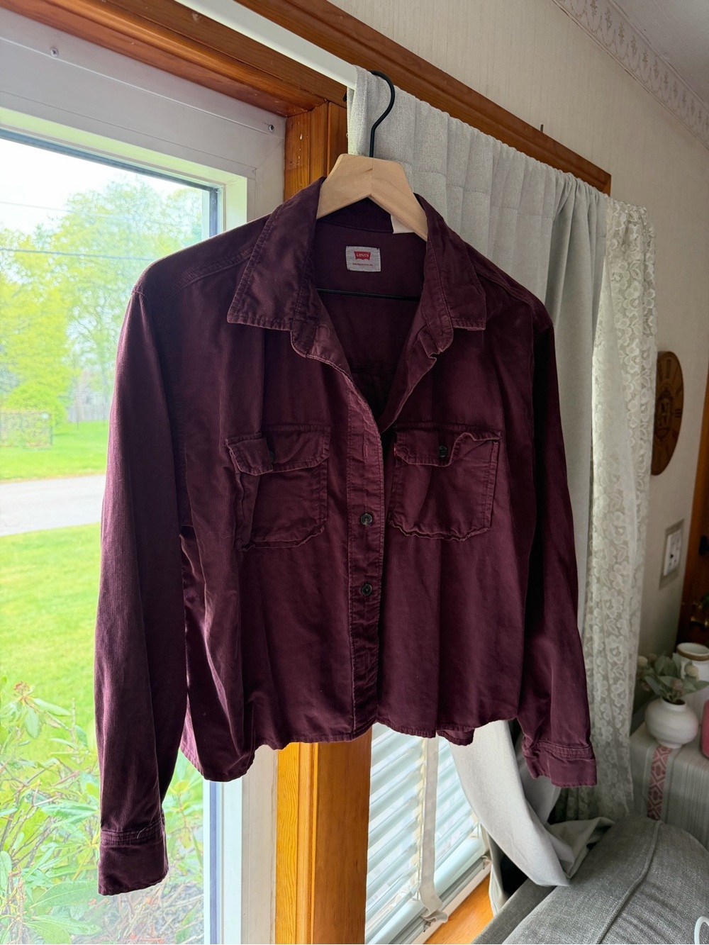 Levi's Women's Burgundy Button-Front Jean Jacket